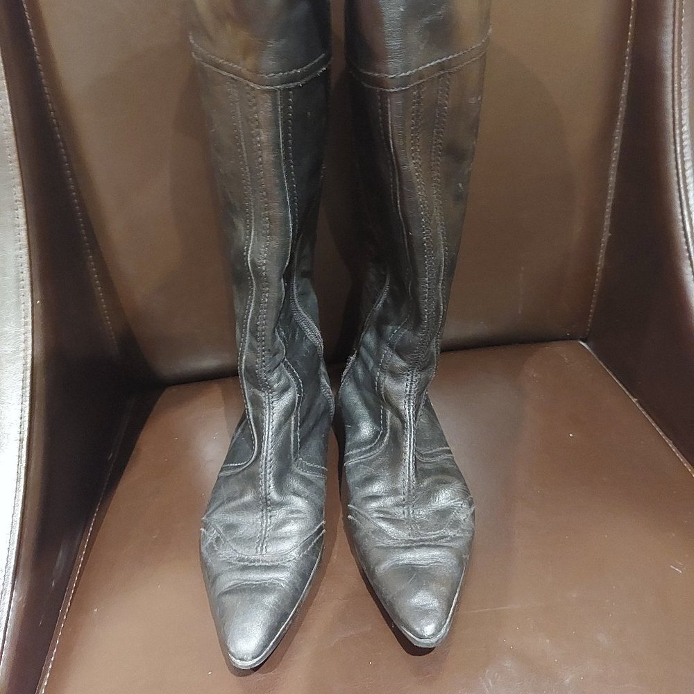 Zara tall leather boots, size 7.5